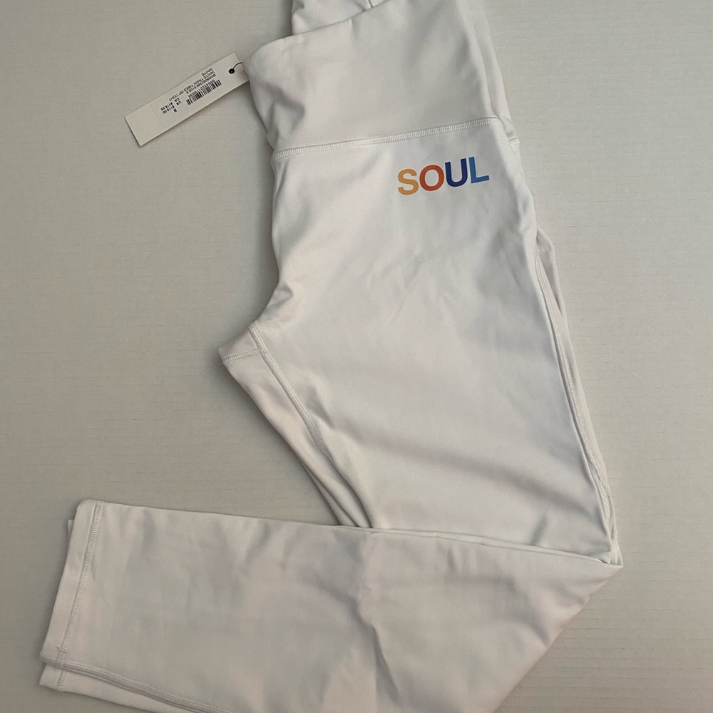lululemon athletica White Leggings with 'SOUL' Multicolor Print